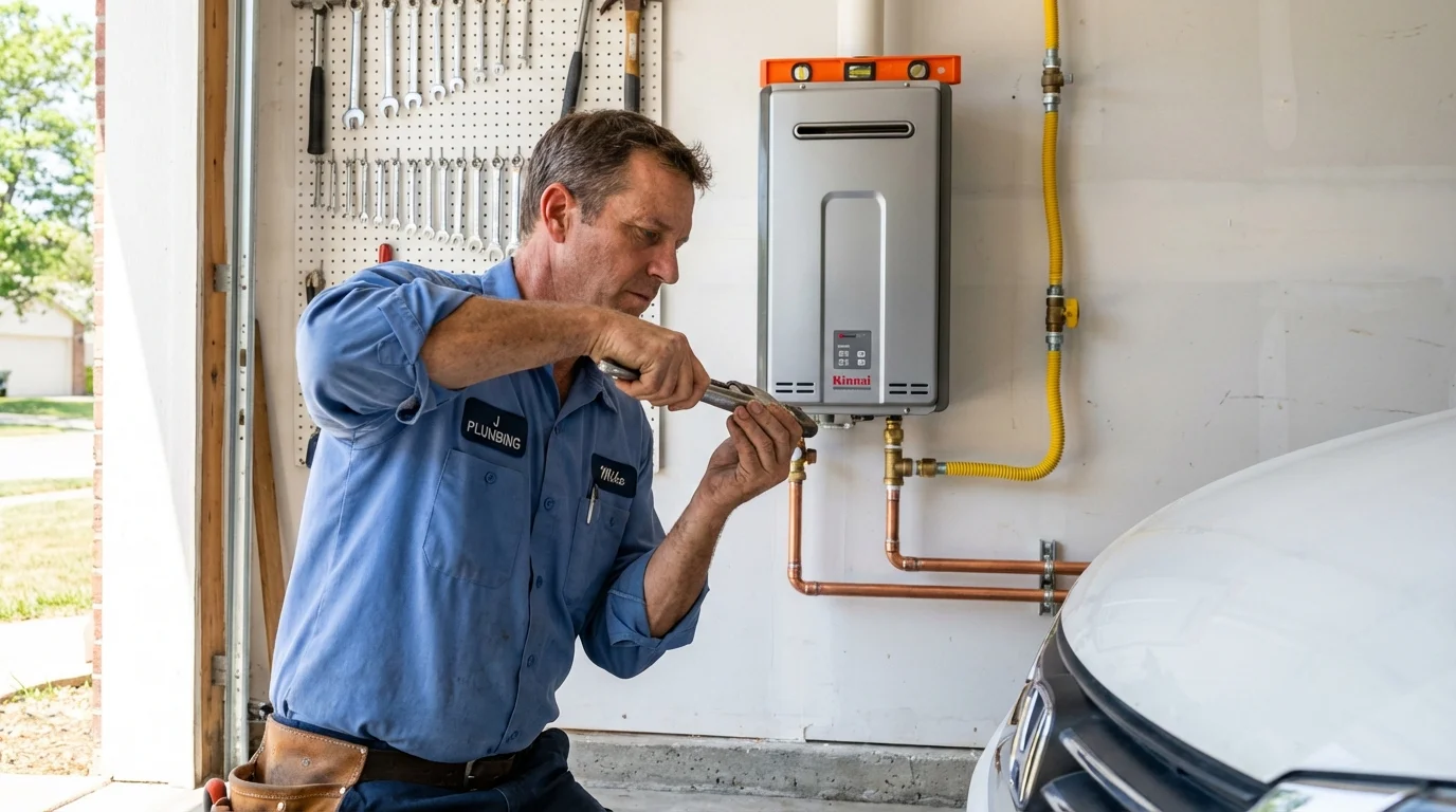 Tankless water heater installation by a Johns Plumbing LLC plumber in Simpsonville